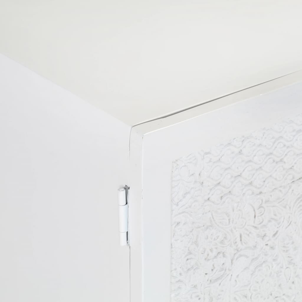 Tv Stolek Bílý 115 X 30 X 46 Cm Masivní Mangovníkové Dřevo