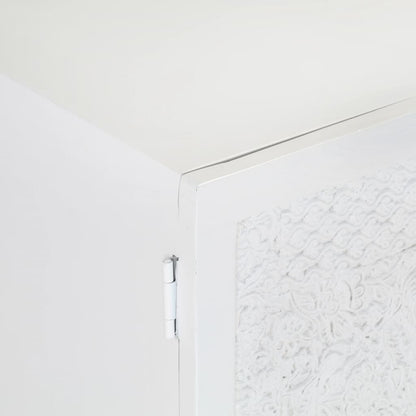 Tv Stolek Bílý 115 X 30 X 46 Cm Masivní Mangovníkové Dřevo