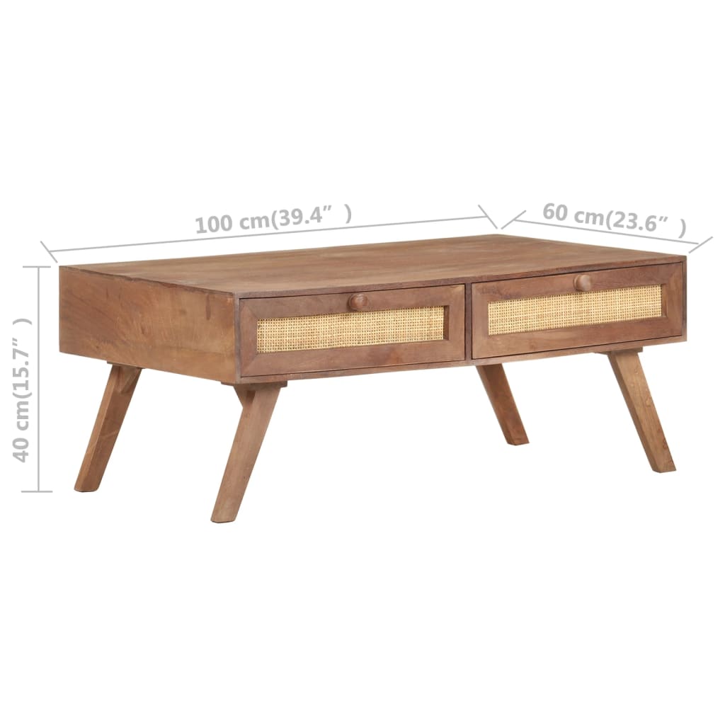 Konferenční Stolek 100 X 60 X 40 Cm Masivní Mangovníkové Dřevo