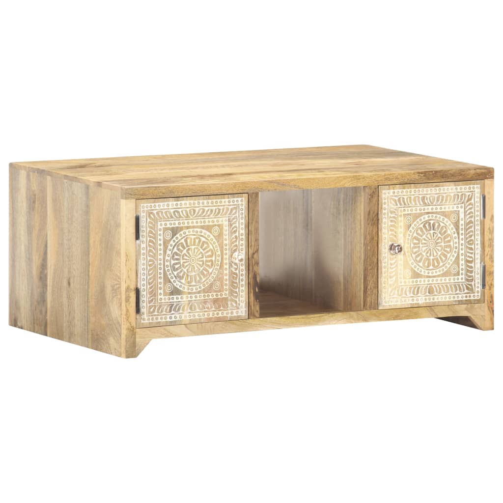 Konferenční Stolek 90 X 50 X 35 Cm Masivní Mangovníkové Dřevo