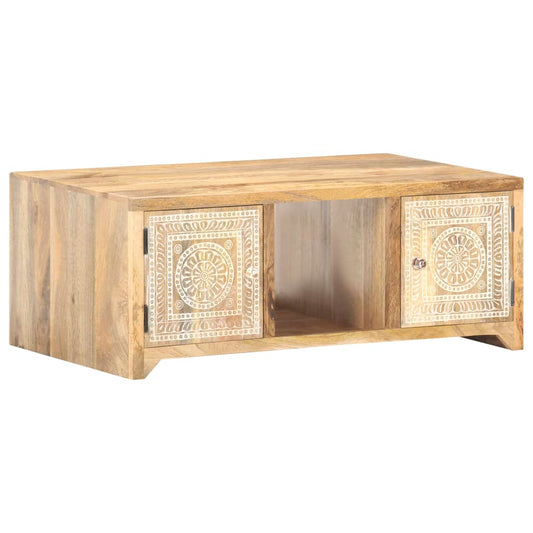 Konferenční Stolek 90 X 50 X 35 Cm Masivní Mangovníkové Dřevo