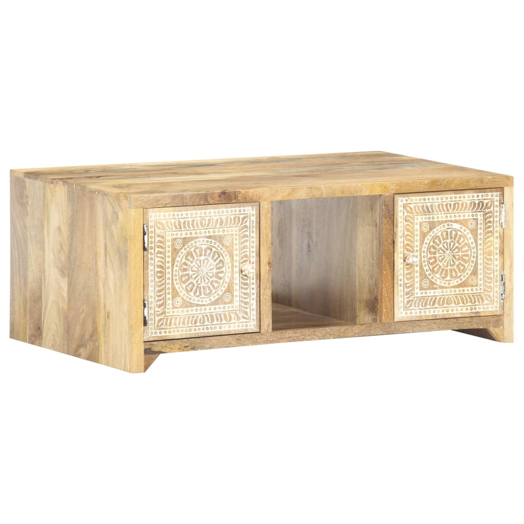 Konferenční Stolek 90 X 50 X 35 Cm Masivní Mangovníkové Dřevo