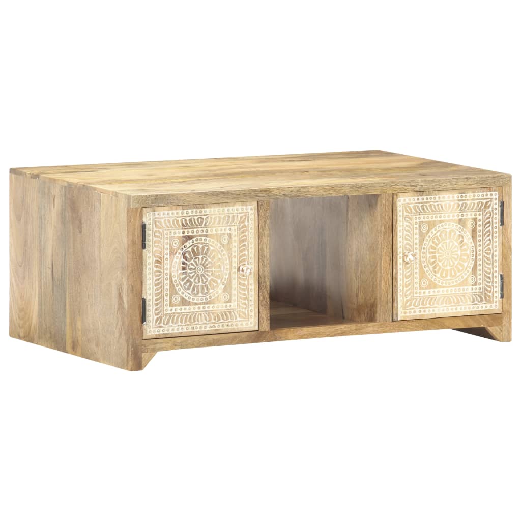 Konferenční Stolek 90 X 50 X 35 Cm Masivní Mangovníkové Dřevo