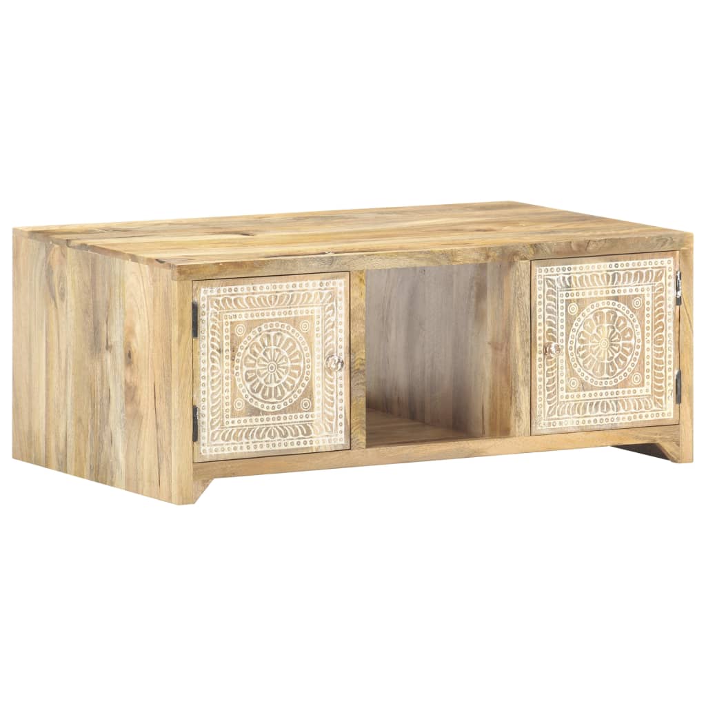 Konferenční Stolek 90 X 50 X 35 Cm Masivní Mangovníkové Dřevo