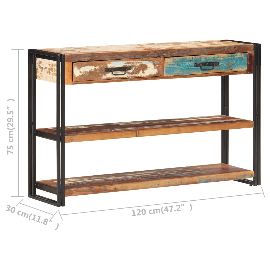 Příborník 120 X 30 X 75 Cm Masivní Recyklované Dřevo
