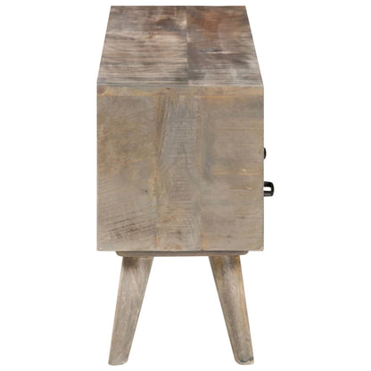Tv Stolek Šedý 130 X 35 X 51 Cm Masivní Hrubý Mangovník Přírodní