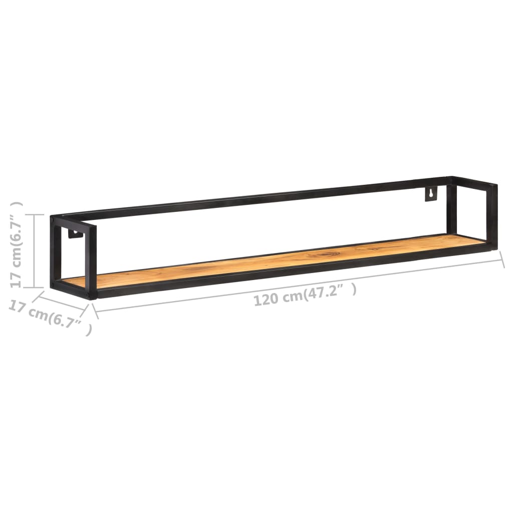 Nástěnné Police 2 Ks 120 Cm Masivní Akáciové Dřevo