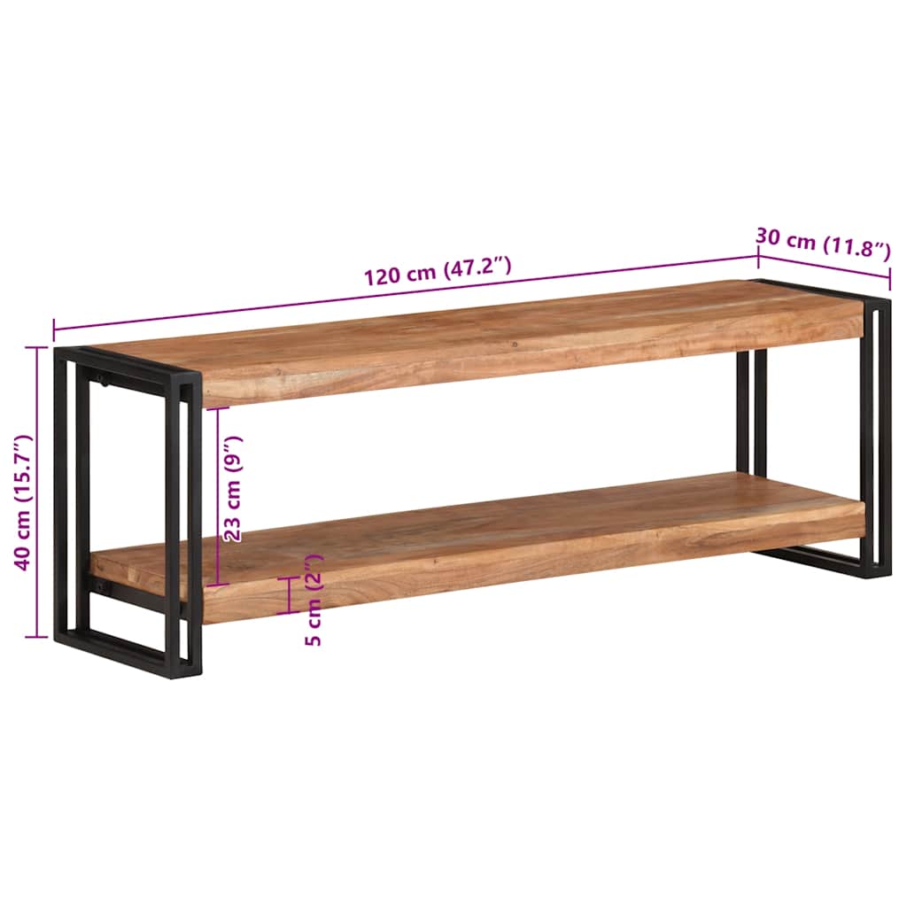 Tv Stolek 120 X 30 X 40 Cm Masivní Akáciové Dřevo