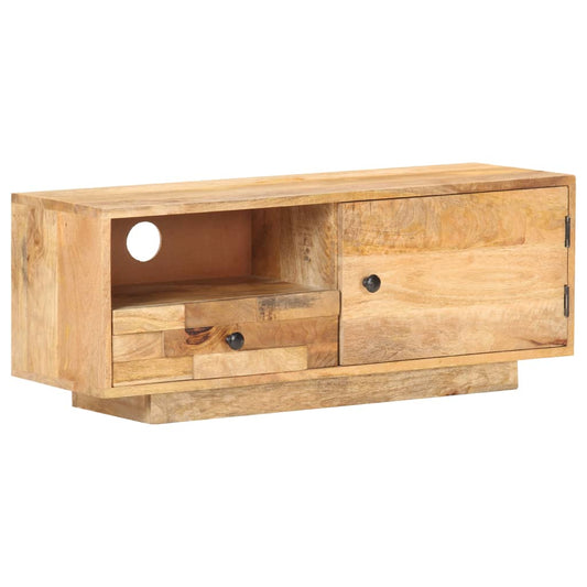 Tv Stolek 92 X 30 X 35 Cm Masivní Mangovníkové Dřevo Krémová