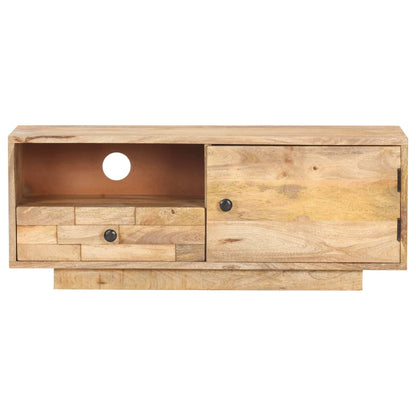 Tv Stolek 92 X 30 X 35 Cm Masivní Mangovníkové Dřevo Krémová