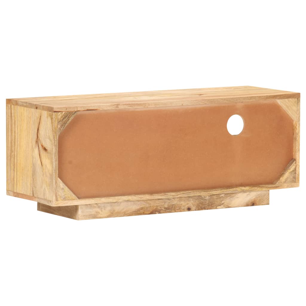Tv Stolek 92 X 30 X 35 Cm Masivní Mangovníkové Dřevo Krémová
