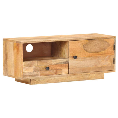 Tv Stolek 92 X 30 X 35 Cm Masivní Mangovníkové Dřevo Krémová