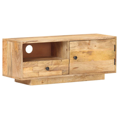 Tv Stolek 92 X 30 X 35 Cm Masivní Mangovníkové Dřevo Krémová