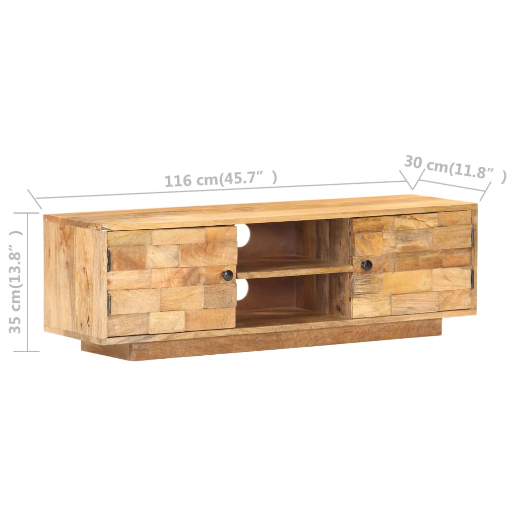 Tv Stolek 116 X 30 X 35 Cm Masivní Mangovníkové Dřevo