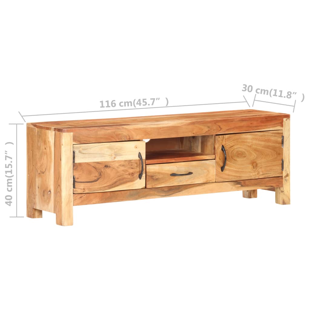 Tv Stolek 116 X 30 X 40 Cm Masivní Akáciové Dřevo
