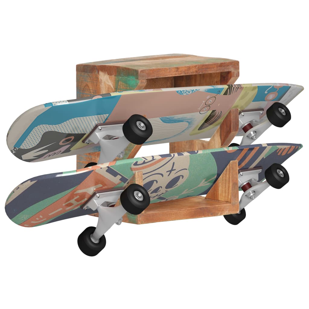 Nástěnný Držák Na Skateboard 25 X 20 X 30 Cm Recyklované Dřevo