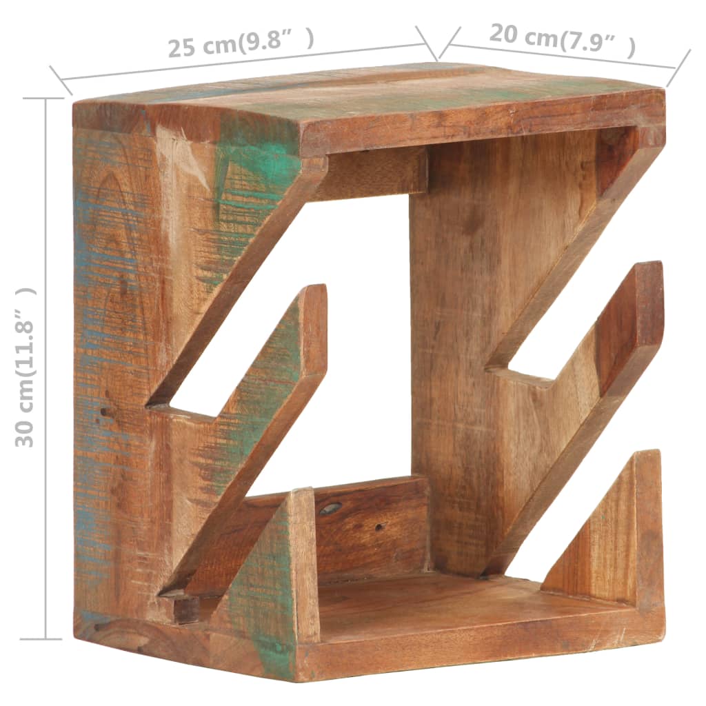 Nástěnný Držák Na Skateboard 25 X 20 X 30 Cm Recyklované Dřevo
