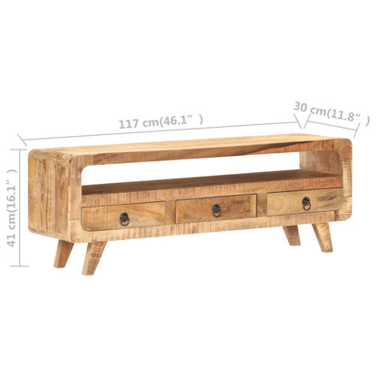 Tv Stolek 117 X 30 X 41 Cm Masivní Hrubé Mangovníkové Dřevo