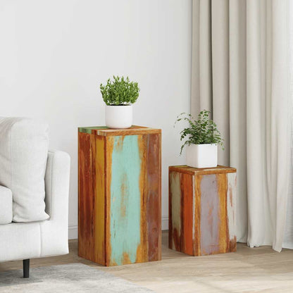 Stojany Na Květiny 2 Ks Masivní Recyklované Dřevo