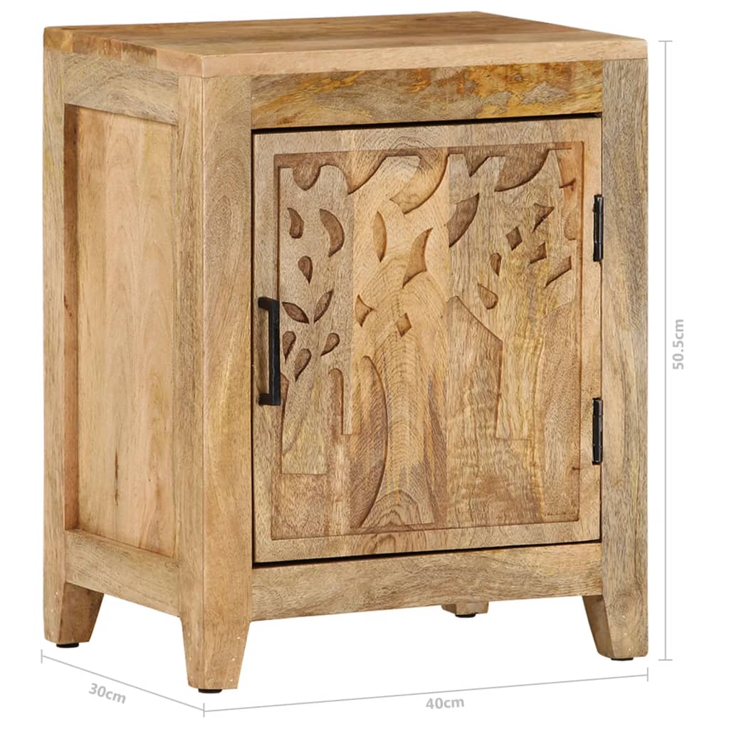 Noční Stolek 40 X 30 X 50 Cm Masivní Mangovníkové Dřevo