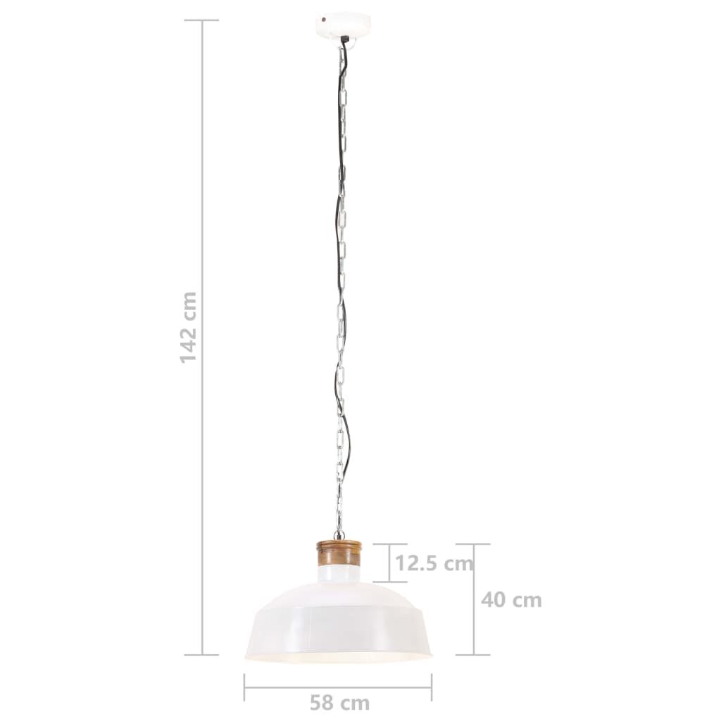 Industriální Závěsné Svítidlo 58 Cm Bílé E27
