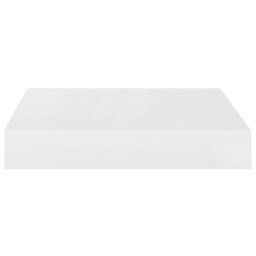 Plovoucí Nástěnná Police Bílá Vysoký Lesk 23X23,5X3,8 Cm Mdf Bílá S Vysokým Leskem