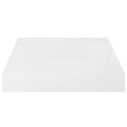Plovoucí Nástěnné Police 2 Ks Lesklé Bílé 23X23,5X3,8 Cm Mdf Bílá S Vysokým Leskem