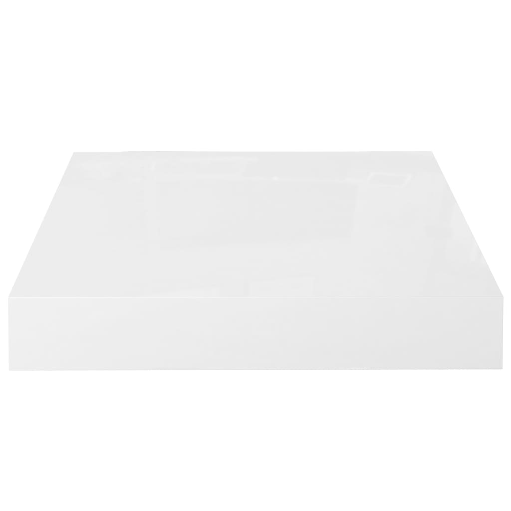Plovoucí Nástěnné Police 4 Ks Lesklé Bílé 23X23,5X3,8 Cm Mdf Bílá S Vysokým Leskem