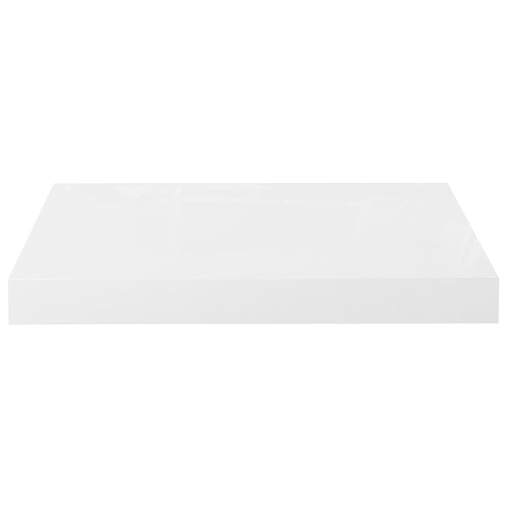 Plovoucí Nástěnná Police Bílá Vysoký Lesk 40 X 23 X 3,8 Cm Mdf Bílá S Vysokým Leskem