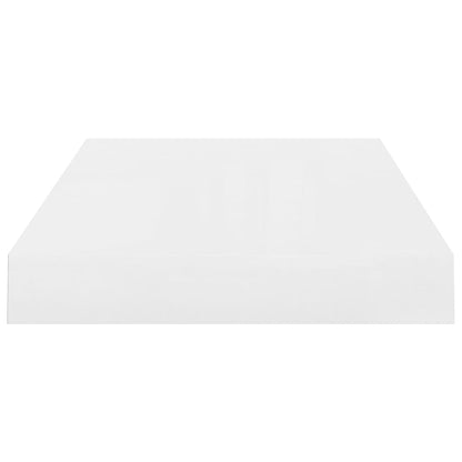 Plovoucí Nástěnné Police 4 Ks Bílé Vysoký Lesk 40X23X3,8 Cm Mdf Bílá S Vysokým Leskem
