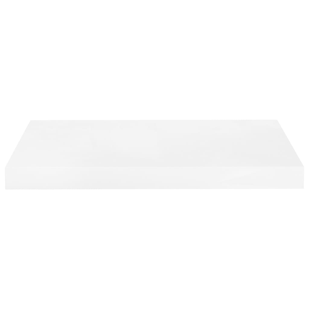Plovoucí Nástěnné Police 2 Ks Bílé Vysoký Lesk 50X23X3,8 Cm Mdf Bílá S Vysokým Leskem