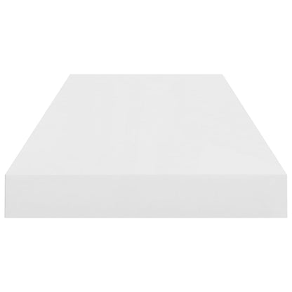 Plovoucí Nástěnné Police 4 Ks Lesklé Bílé 60X23,5X3,8 Cm Mdf Bílá S Vysokým Leskem