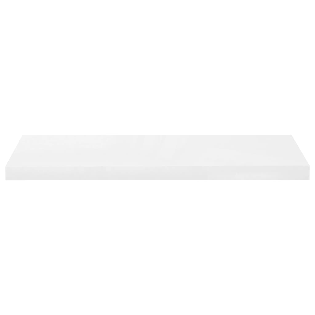 Plovoucí Nástěnné Police 2 Ks Lesklé Bílé 80X23,5X3,8 Cm Mdf Bílá S Vysokým Leskem