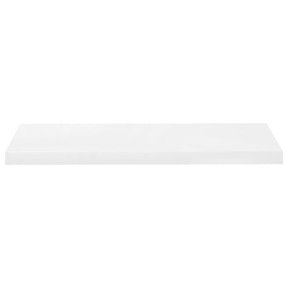 Plovoucí Nástěnné Police 2 Ks Lesklé Bílé 80X23,5X3,8 Cm Mdf Bílá S Vysokým Leskem