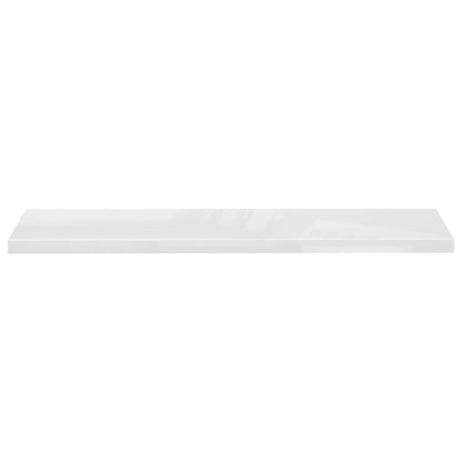 Plovoucí Nástěnné Police 2 Ks Lesklé Bílé 120X23,5X3,8 Cm Mdf Bílá S Vysokým Leskem