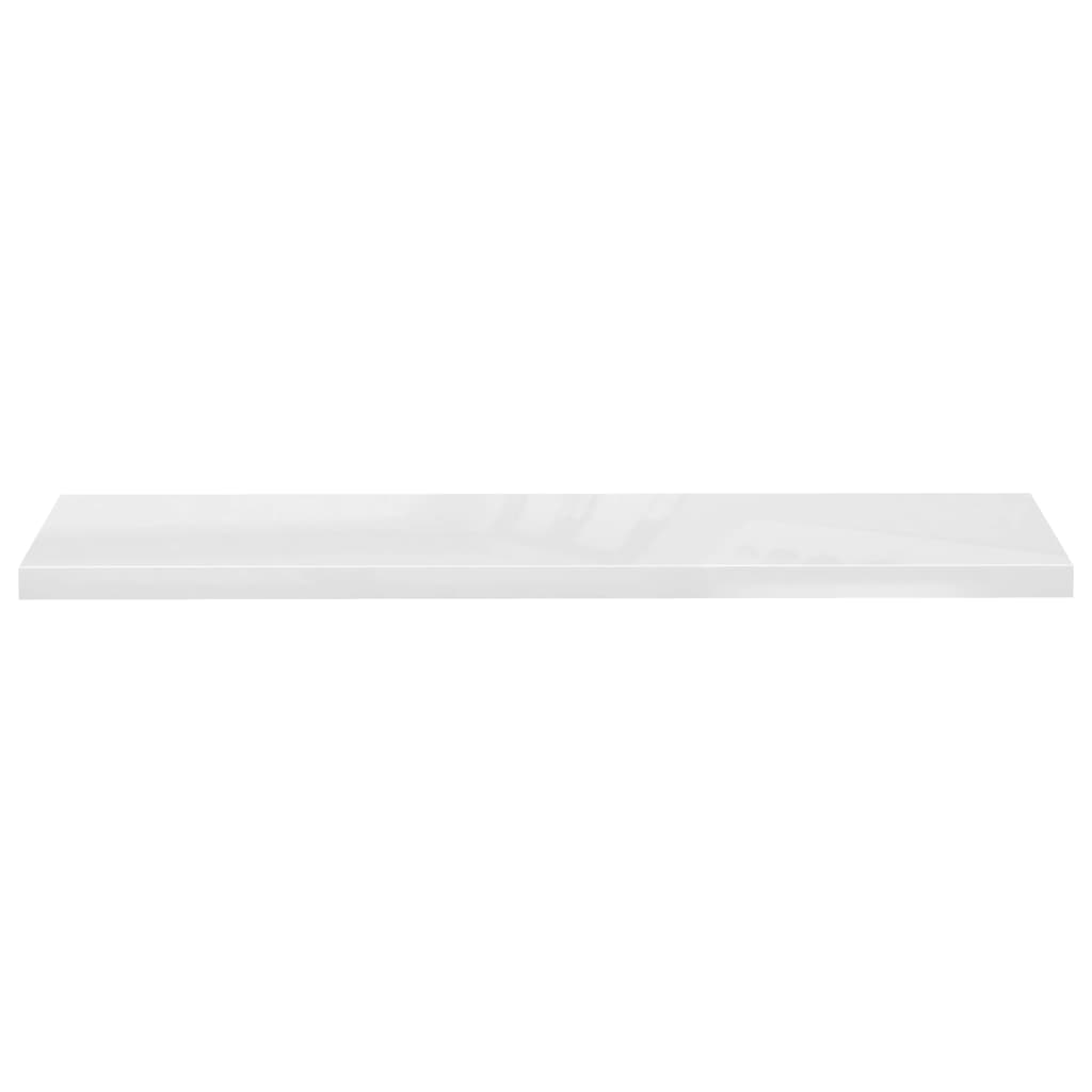 Plovoucí Nástěnné Police 4 Ks Lesklé Bílé 120X23,5X3,8 Cm Mdf Bílá S Vysokým Leskem