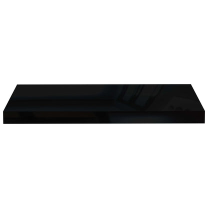 Plovoucí Nástěnná Police Černá Vysoký Lesk 60X23,5X3,8 Cm Mdf Černá S Vysokým Leskem