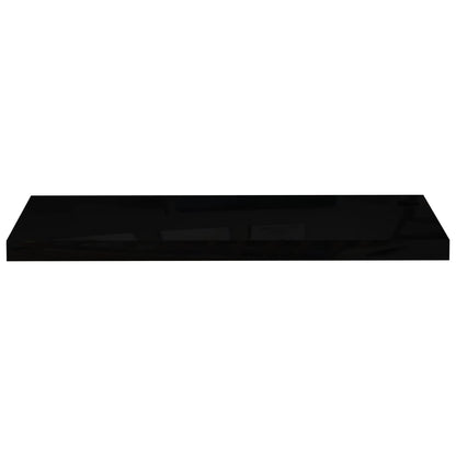 Plovoucí Nástěnná Police Černá Vysoký Lesk 80X23,5X3,8 Cm Mdf Černá S Vysokým Leskem
