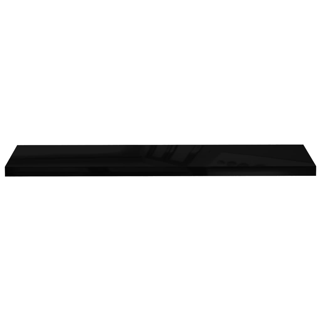 Plovoucí Nástěnná Police Černá Vysoký Lesk 120X23,5X3,8 Cm Mdf Černá S Vysokým Leskem