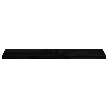 Plovoucí Nástěnná Police Černá Vysoký Lesk 120X23,5X3,8 Cm Mdf Černá S Vysokým Leskem