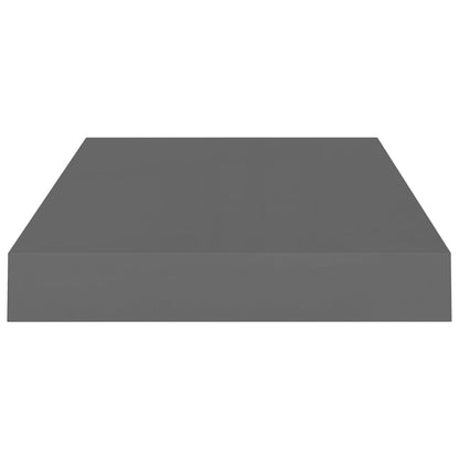 Plovoucí Nástěnné Police 4 Ks Šedé Vysoký Lesk 40X23X3,8 Cm Mdf Šedá S Vysokým Leskem