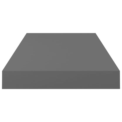 Plovoucí Nástěnné Police 2 Ks Šedé Vysoký Lesk 50X23X3,8 Cm Mdf Šedá S Vysokým Leskem