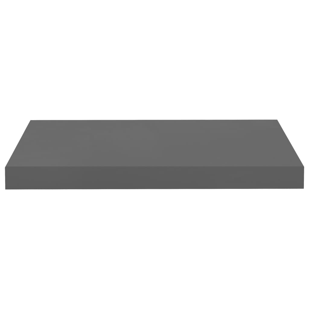 Plovoucí Nástěnné Police 4 Ks Šedé Vysoký Lesk 50X23X3,8 Cm Mdf Šedá S Vysokým Leskem