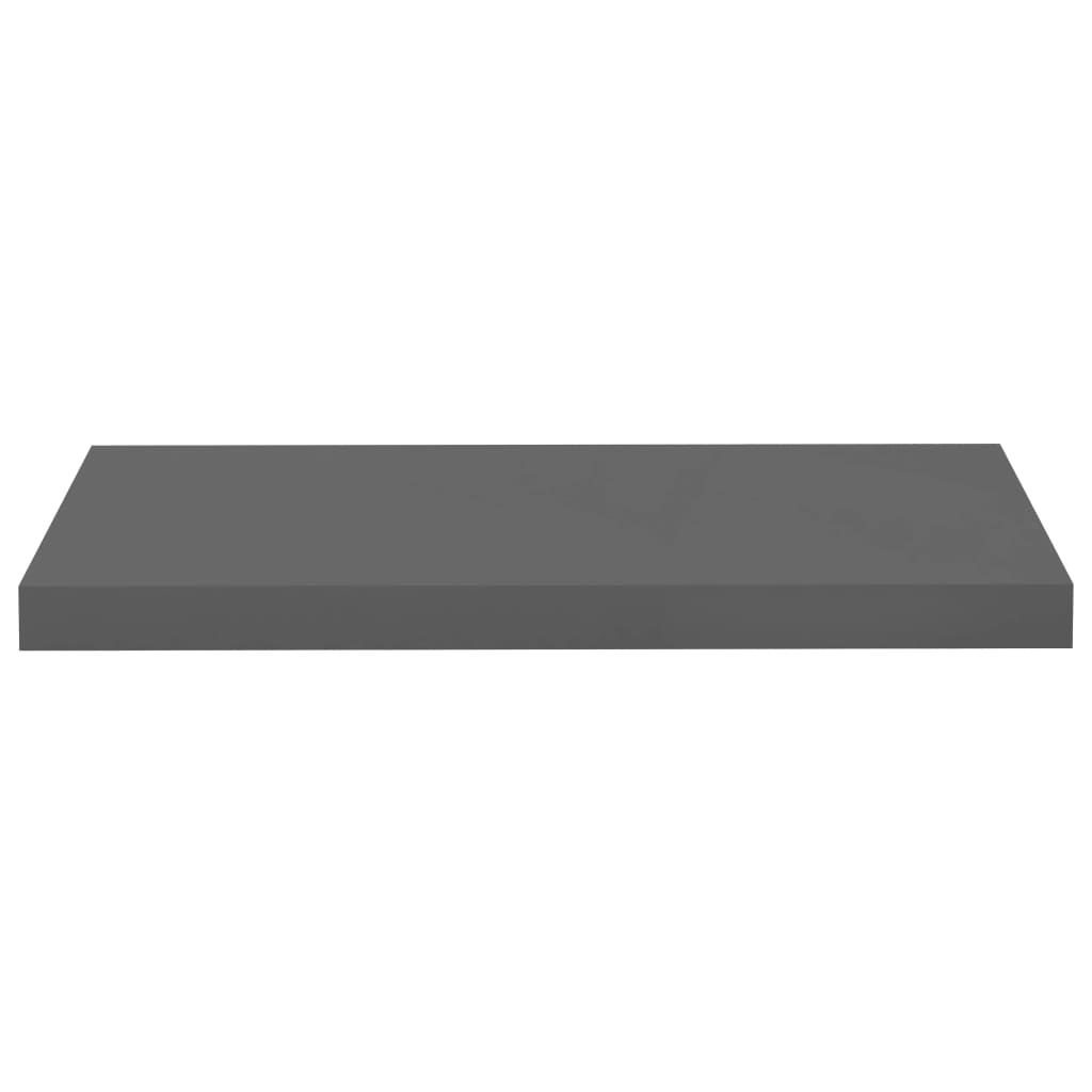 Plovoucí Nástěnná Police Šedá Vysoký Lesk 60X23,5X3,8 Cm Mdf Šedá S Vysokým Leskem