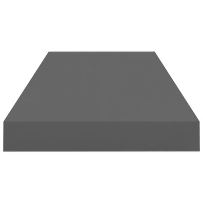 Plovoucí Nástěnná Police Šedá Vysoký Lesk 60X23,5X3,8 Cm Mdf Šedá S Vysokým Leskem