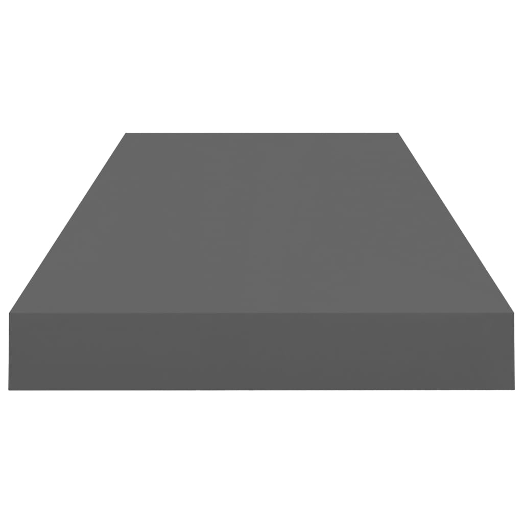 Plovoucí Nástěnné Police 4 Ks Lesklé Šedé 60X23,5X3,8 Cm Mdf Šedá S Vysokým Leskem