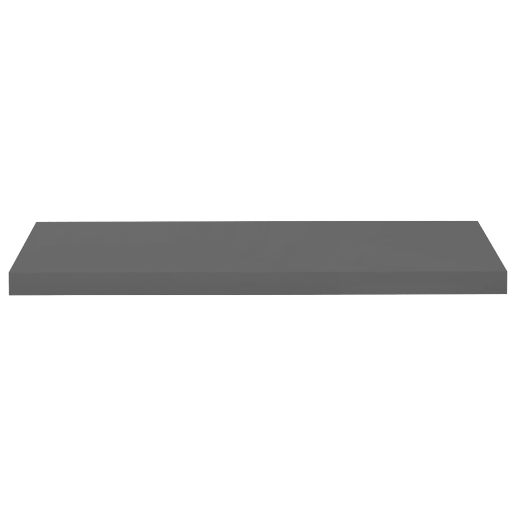 Plovoucí Nástěnná Police Šedá Vysoký Lesk 80X23,5X3,8 Cm Mdf Šedá S Vysokým Leskem