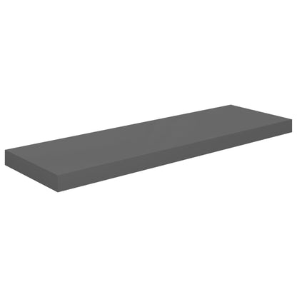 Plovoucí Nástěnné Police 2 Ks Lesklé Šedé 80X23,5X3,8 Cm Mdf Šedá S Vysokým Leskem