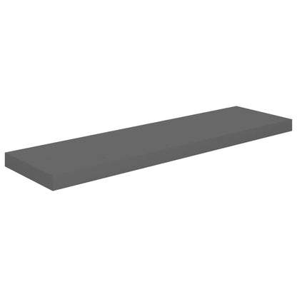 Plovoucí Nástěnná Police Šedá Vysoký Lesk 90X23,5X3,8 Cm Mdf Šedá S Vysokým Leskem