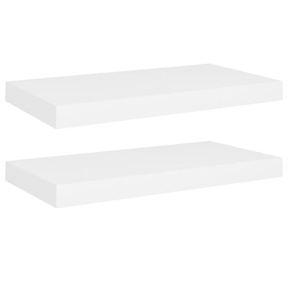 Plovoucí Nástěnné Police 2 Ks Bílé 50 X 23 X 3,8 Cm Mdf Bílá
